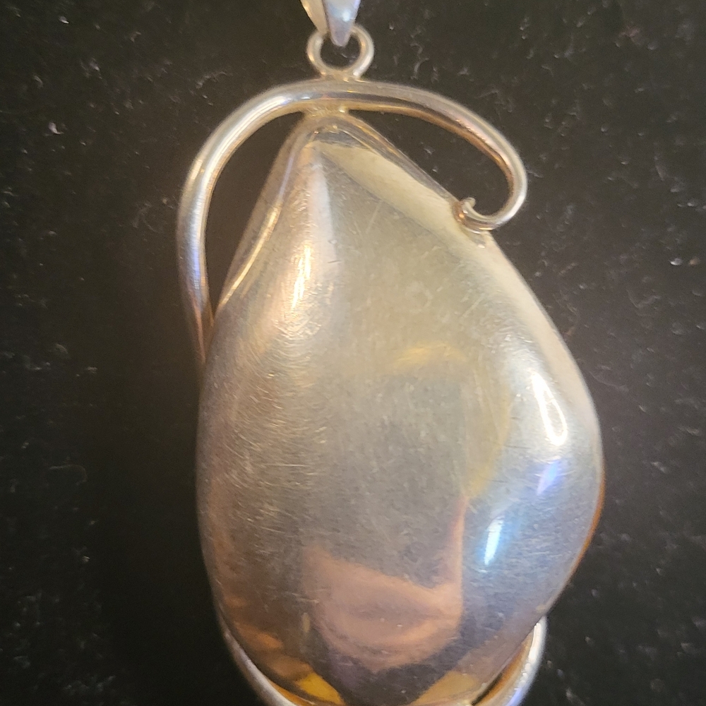 Amazing Sterling Silver Amber Hand Made Pendant Ivy Leaf / Heart Theme - Picture 8 of 14